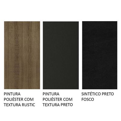 Conjunto Sala De Jantar Mesa Tampo De Vidro 4 Cadeiras Rustic/preto