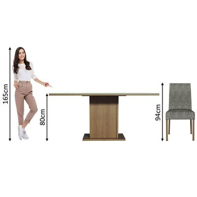 Conjunto Mesa Tampo De Vidro 6 Cadeiras