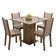 Conjunto Sala De Jantar Mesa Tampo De Vidro 4 Cadeiras Rustic/crema/bege Tifani