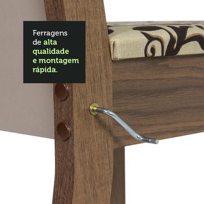 Conjunto Sala De Jantar Mesa Tampo De Madeira 4 Cadeiras Rustic/crema/bege Marrom Briana Madesa