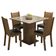 Conjunto Sala De Jantar Mesa Tampo De Vidro 4 Cadeiras Rustic/crema/preto