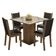 Conjunto Sala De Jantar Mesa Tampo De Vidro 4 Cadeiras Rustic/crema/preto Tifani