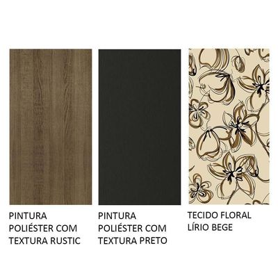 Conjunto Sala De Jantar Mesa Tampo De Madeira 4 Cadeiras Rustic/preto/lírio Bege Samara Madesa