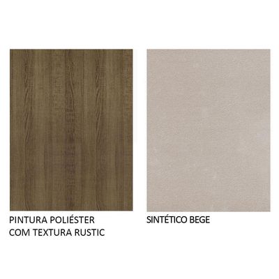 Conj. Mesa Tampo De Vidro 4 Cadeiras Rustic/bege