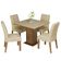 Conj. Mesa Tampo De Madeira 4 Cadeiras Rustic/Crema/Imperial