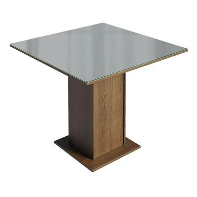 Conjunto Sala De Jantar Mesa Tampo Vidro 4 Cadeiras Madesa