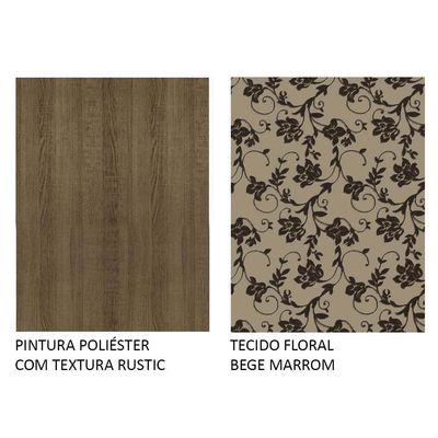 Conj. Mesa Tampo De Vidro 4 Cadeiras Rustic/bege Marrom