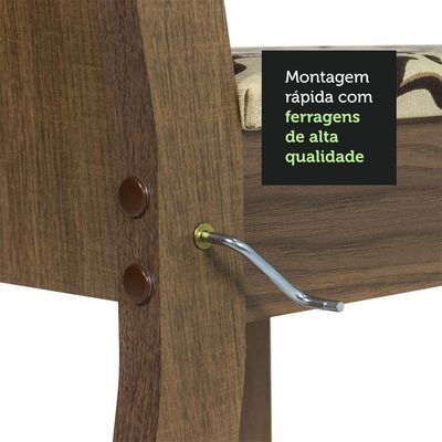Conj. Mesa Tampo De Vidro 4 Cadeiras Rustic/bege Marrom