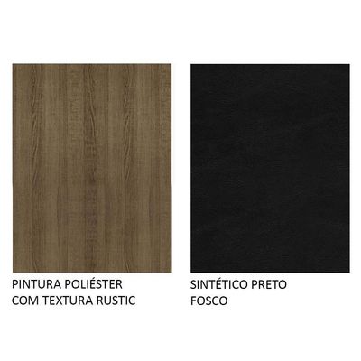 Conj. Mesa Tampo De Vidro 4 Cadeiras Rustic/Preto