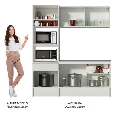 Cozinha Compacta Topazio Pop com Armário Branco