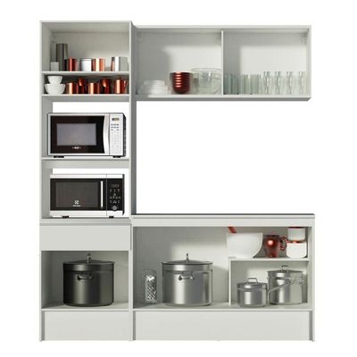 Cozinha Compacta Topazio Pop com Armário Branco