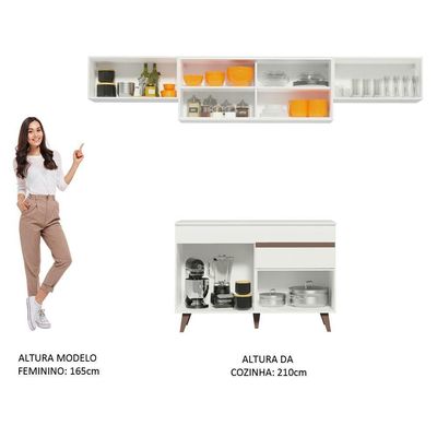 Cozinha Compacta Madesa Reims Com Armário E Balcão Branco