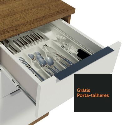 Armário De Cozinha Completa 270cm Rustic/branco Stella Madesa 06 Rustic/branco