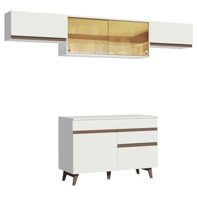 Cozinha Compacta Madesa Reims Com Armário E Balcão Branco