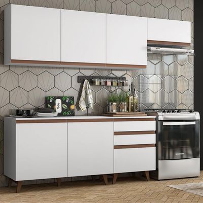 Cozinha Completa Reims com Armário e Balcão Branco Madesa
