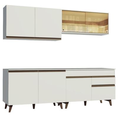 Cozinha Completa Reims com Armário e Balcão Branco Madesa