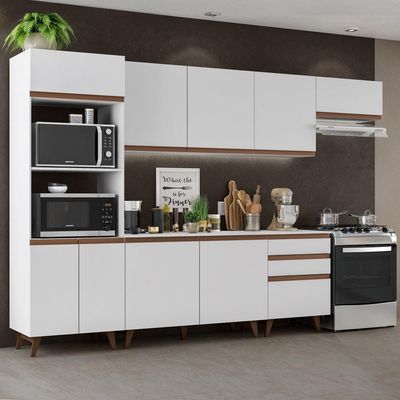 Cozinha Completa Reims com Armário e Balcão Branco Madesa
