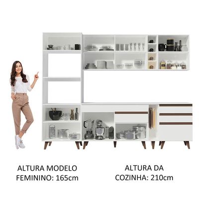 Cozinha Completa Reims com Armário e Balcão Branco