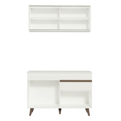 Cozinha Compacta Reims com Armário e Balcão Branco Madesa