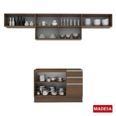 Cozinha Marina Rustic com Armário e Balcão Madesa
