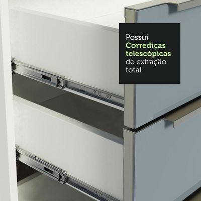 Armário De Cozinha Completa 300Cm Branco Madesa/Cinza