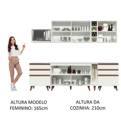 Cozinha Reims 260006 com Armário e Balcão Branco