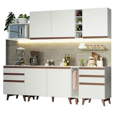 Cozinha Reims 260006 com Armário e Balcão Branco