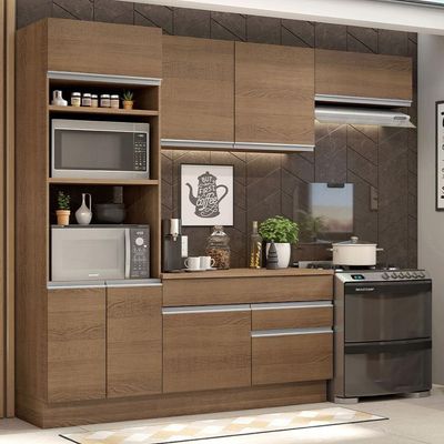 Armário De Cozinha Completa 270cm Rustic Glamy 14 Rustic