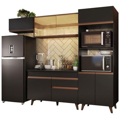 Cozinha Completa Madesa Reims 260001 Com Armário E Balcão