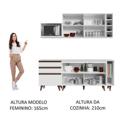 Cozinha Completa Madesa Reims com Armário e Balcão - Branco