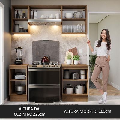 Armário De Cozinha 180Cm Rustic Glamy 12 Rustic
