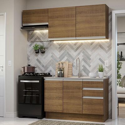 Armário De Cozinha 180Cm Rustic Glamy 09 Rustic