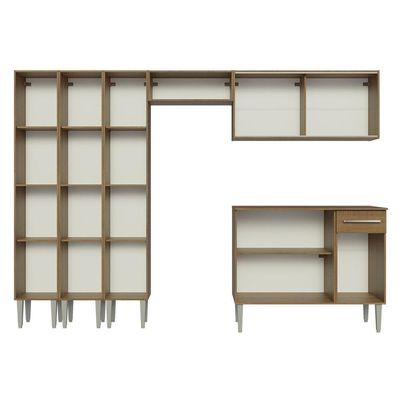 Armário De Cozinha Completa 261Cm Madesa 03 Rustic