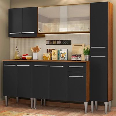 Cozinha Completa Madesa Emilly Fast Balcão Armário Paneleiro