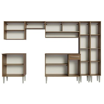 Armário De Cozinha Completa 293Cm Madesa 03 Rustic