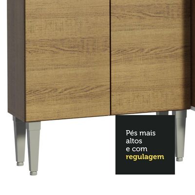 Armário De Cozinha Completa 293Cm Madesa 03 Rustic