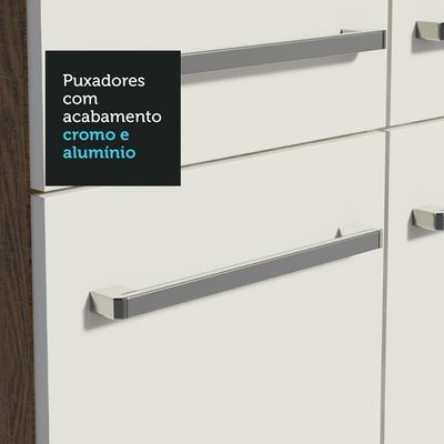 Armário De Cozinha Compacta 229cm Com Pia Rustic/branco Emilly Madesa 10 Rustic/branco