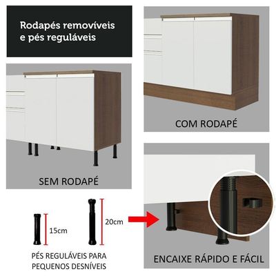 Cozinha Completa 180008 Com Armário E Balcão Rustic/branco