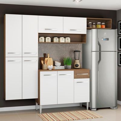 Cozinha Emilly Paneleiro Armario Balcão Branco Madesa