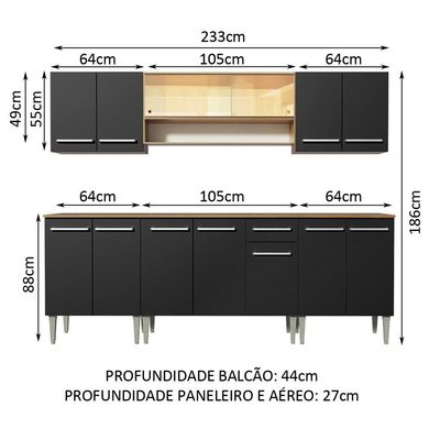 Cozinha Completa Emilly Smile com Balcão e Armário Madesa