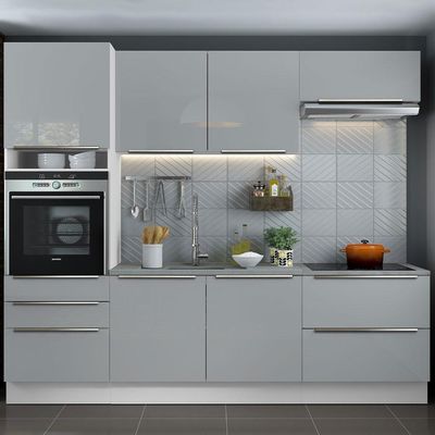 Cozinha Completa Lux com Armário 6 Portas 5 Gavetas Branco