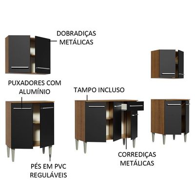 Cozinha Completa Emilly King com Balcão e Armário Madesa