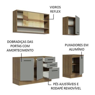 Cozinha Completa Madesa Agata 180002 Com Armário E Balcão