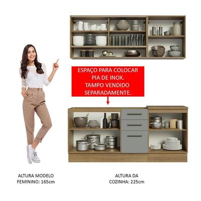 Cozinha Completa Madesa Agata 180002 Com Armário E Balcão