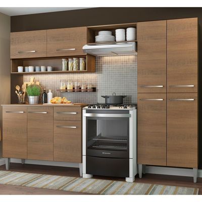 Cozinha Compacta Emilly com Armário e Balcão Rustic Madesa