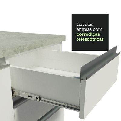Cozinha Completa 329002 Com Armário E Balcão Branco Branco