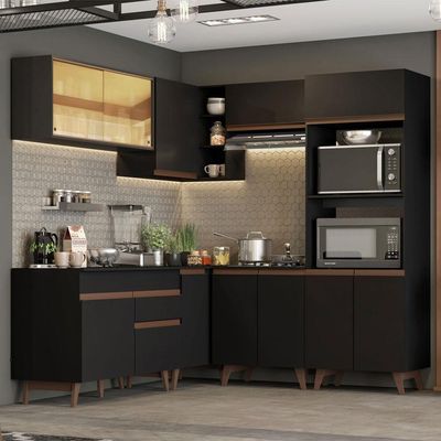 Cozinha Completa de Canto Reims com Armário Balcão Madesa
