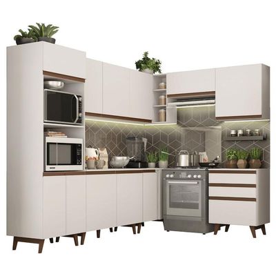 Cozinha Completa de Canto Reims Branco Madesa