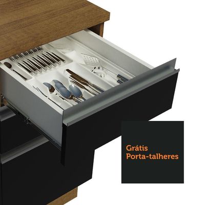 Cozinha Completa 349003 Com Armário E Balcão Rustic/Preto