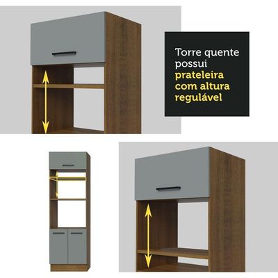 Cozinha Completa 399001 Com Armário E Balcão Rustic/Cinza